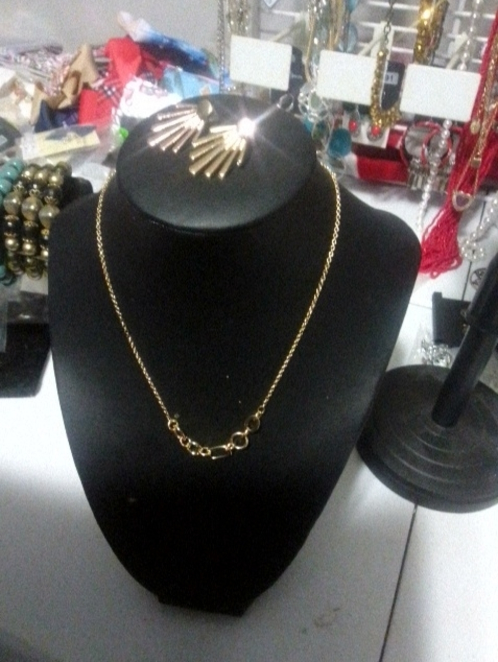 Gold Chain Necklace with Decorative Links - Women's Jewelry